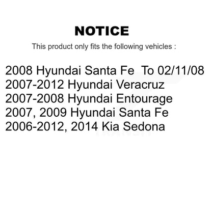 Suspension Strut Shock Mounting Front Pair For Hyundai Santa Fe Kia Sedona