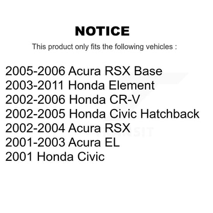 Suspension Strut Shock Mounting Front Kit For Honda Civic CR-V Acura Element RSX
