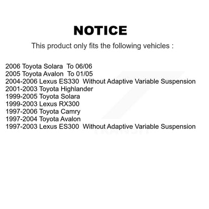 Suspension Strut Shock Mounting Rear Pair For Toyota Camry Lexus Solara ES330