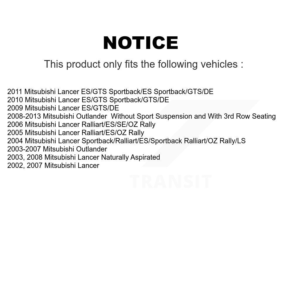 Suspension Strut Shock Mounting Rear Pair For Mitsubishi Outlander Lancer