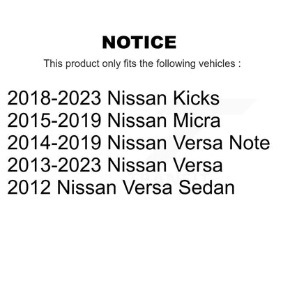 Suspension Strut Shock Mounting Front Pair For Nissan Kicks Micra Versa Note