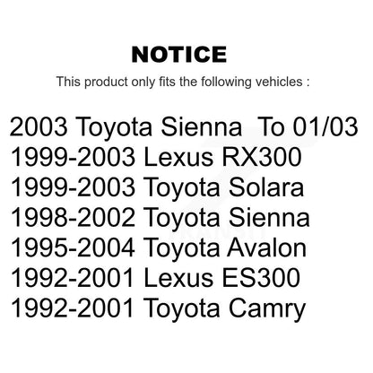 Wheel Bearing & Tie Rod End Front Kit For Toyota Camry Sienna Lexus RX300 Solara