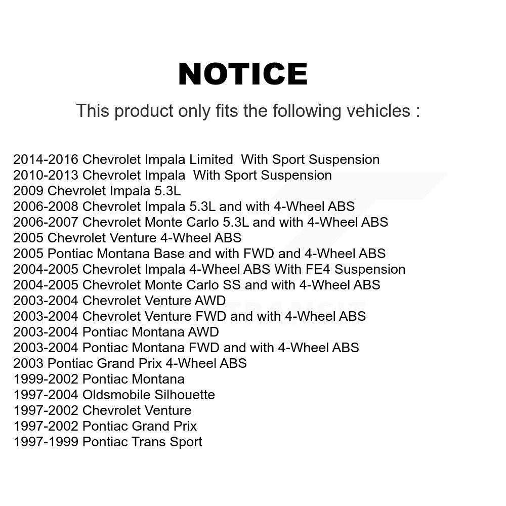 Wheel Bearing Tie Rod End Front Kit For Chevrolet Impala Pontiac Montana Venture