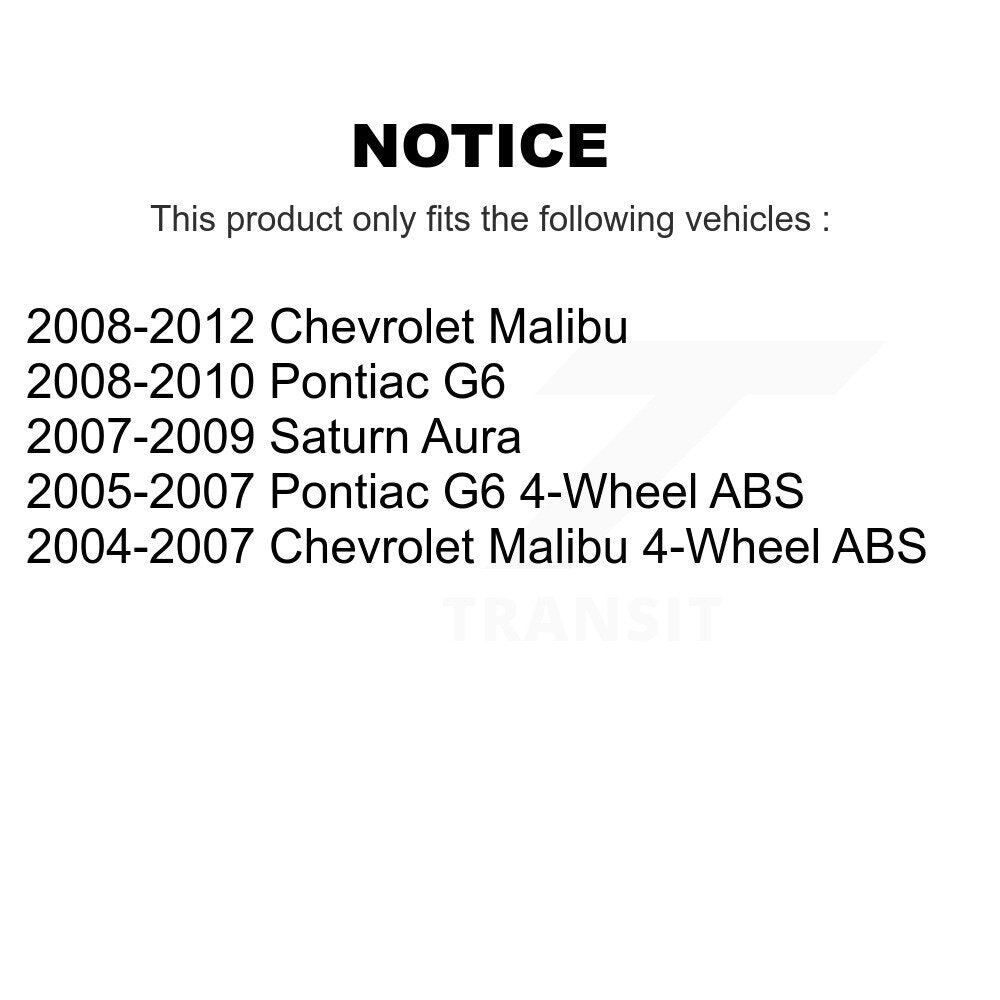 Wheel Bearing Tie Rod End Front Kit For Chevrolet Malibu Pontiac G6 Saturn Aura