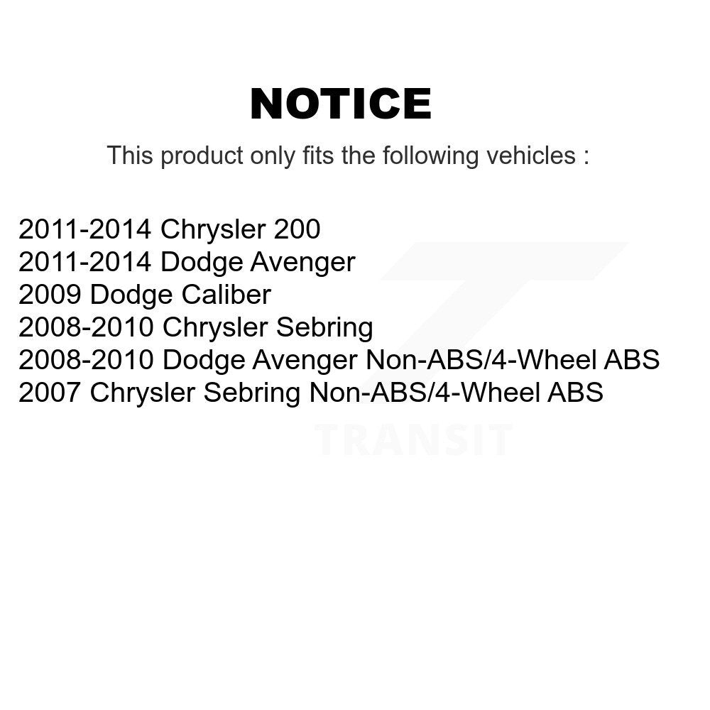 Wheel Bearing And Tie Rod End Front Kit For Chrysler 200 Dodge Avenger Sebring