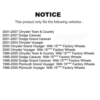 Hub Bearing Assembly And Link Front Kit For Dodge Grand Caravan Chrysler Town &