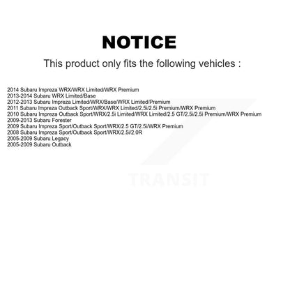 Hub Bearing Assembly & Link Front Kit For Subaru Impreza Forester Outback Legacy