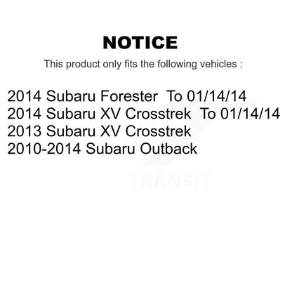 Hub Bearing Assembly And Link Front Kit For Subaru Outback XV Crosstrek Forester