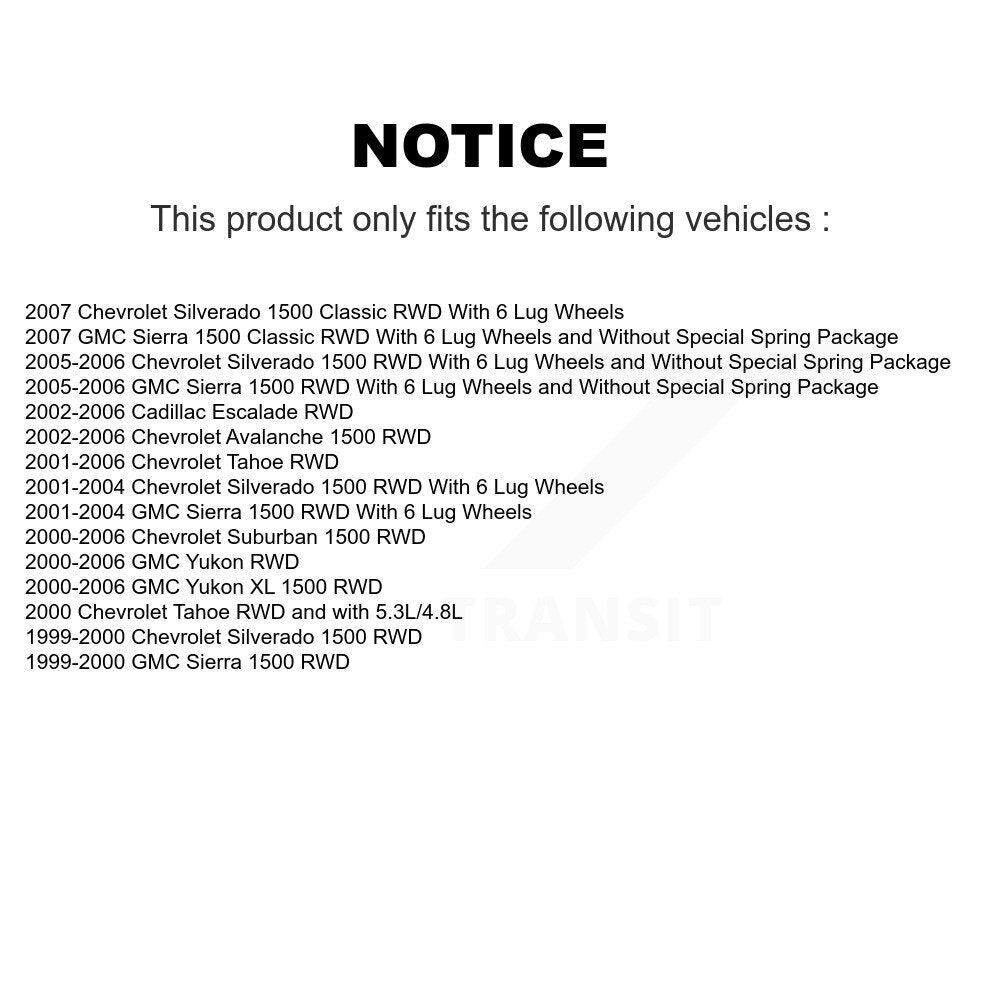 Hub Bearing Assembly & Link Front Kit For Chevrolet GMC Silverado 1500 Sierra XL