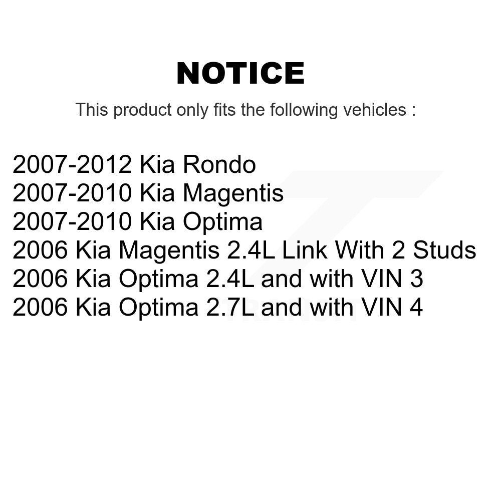 Wheel Bearing And Link Front Kit For Kia Rondo Optima Magentis