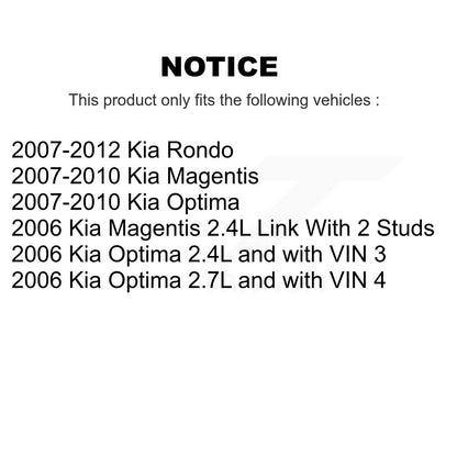 Wheel Bearing And Link Front Kit For Kia Rondo Optima Magentis