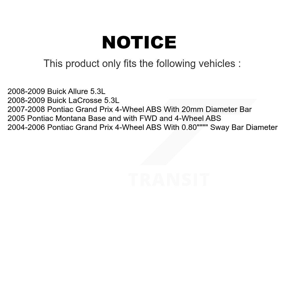 Hub Bearing Lower Control Arm & Link Front Left Kit For Pontiac Grand Prix Buick