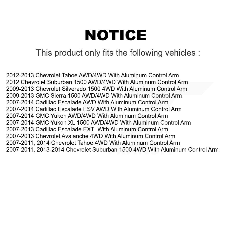 Bearing Lower Ball Joint Upper Control Arm Link Front Left Kit For Chevrolet GMC