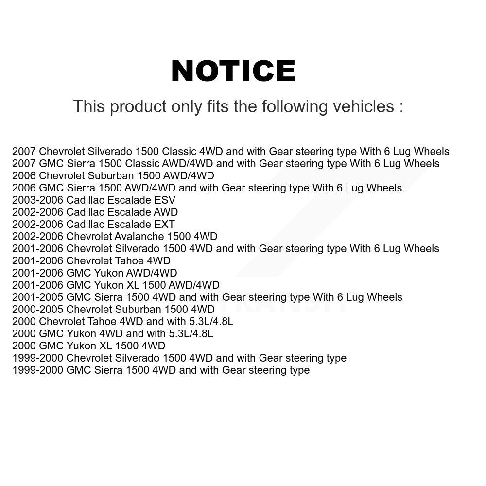 Bearing Lower Ball Joint Outer Inner Tie Rod Link Front Kit (10Pc) For Chevrolet
