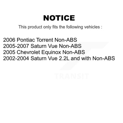 Hub Bearing Lower Control Arm Outer Tie Rod Link Front Kit (8Pc) For Saturn Vue