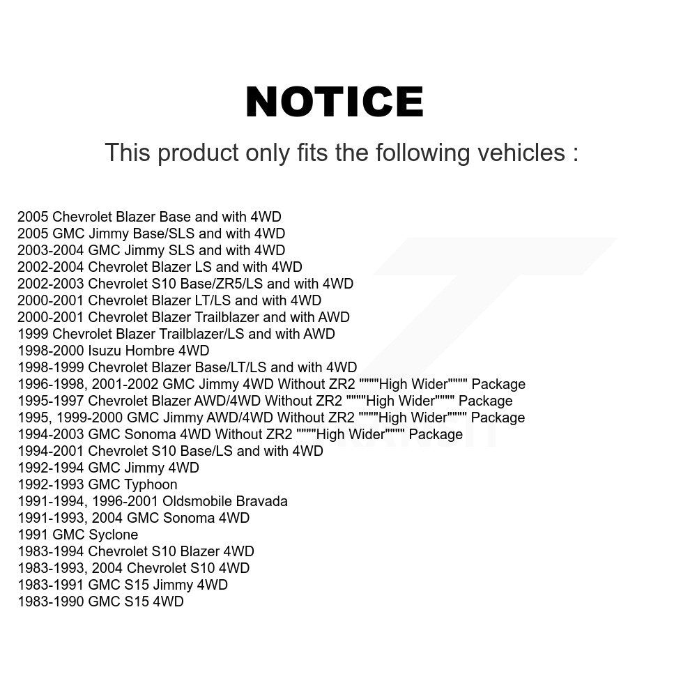 Shock Absorbers Front Pair For Chevrolet GMC S10 Blazer Jimmy Sonoma S15 Isuzu