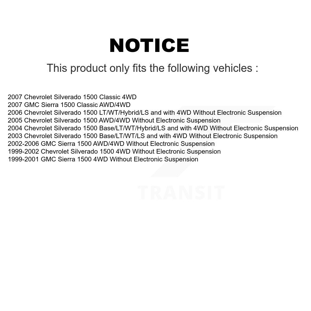 Shock Absorbers Front Pair For Chevrolet Silverado 1500 GMC Sierra Classic