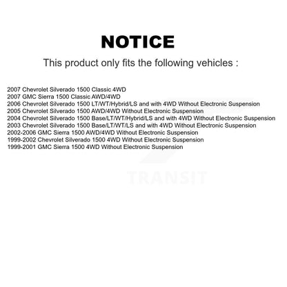 Shock Absorbers Front Pair For Chevrolet Silverado 1500 GMC Sierra Classic