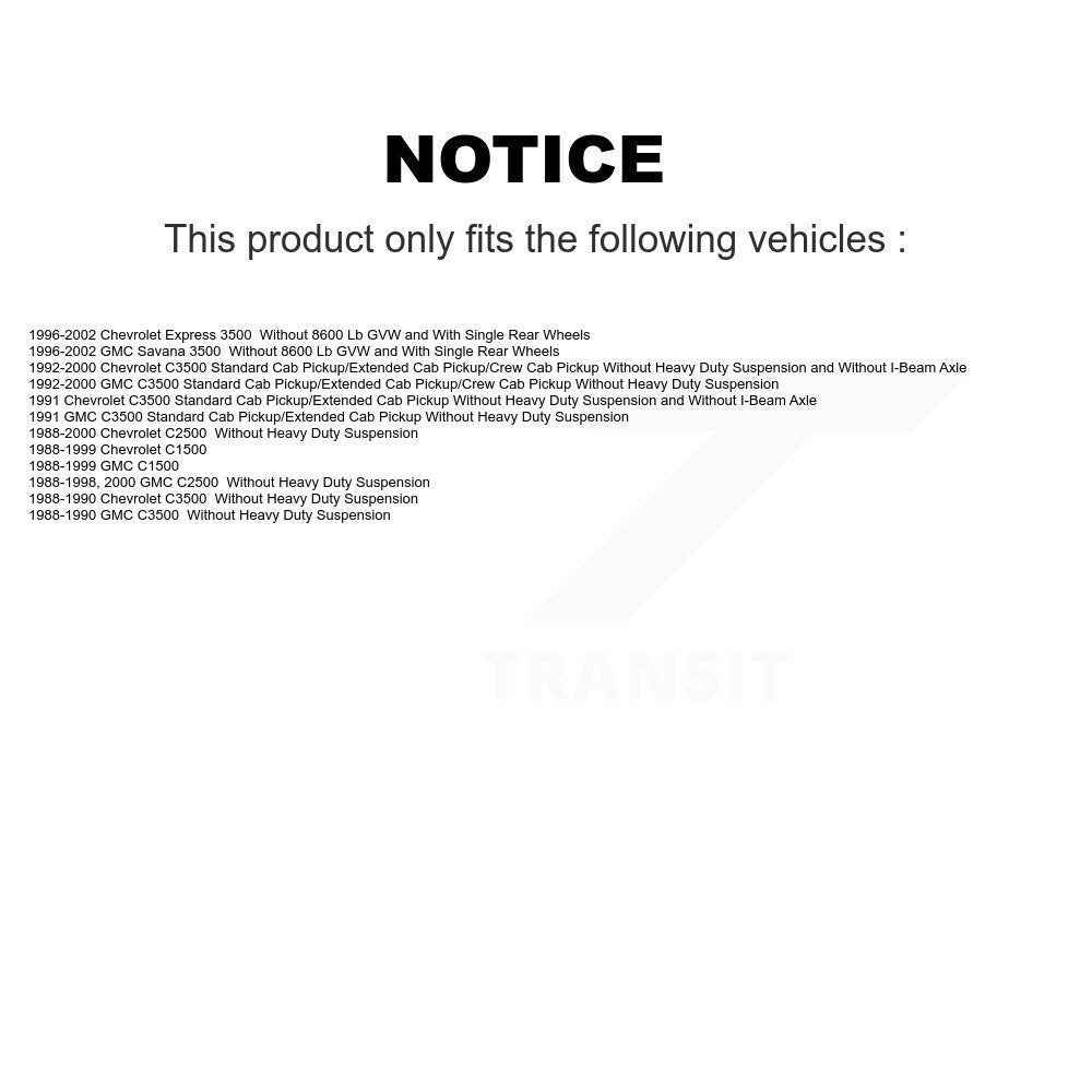 Shock Absorbers Front Rear Kit For C1500 Chevrolet GMC C2500 C3500 Express 3500