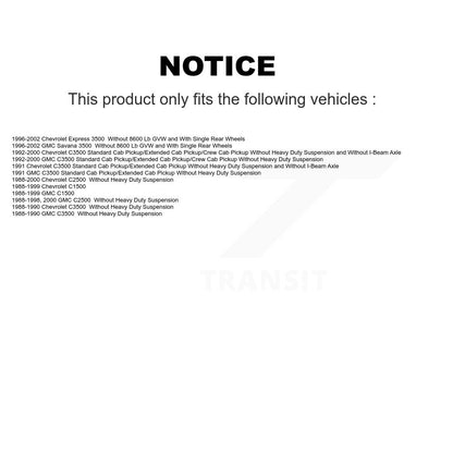 Shock Absorbers Front Rear Kit For C1500 Chevrolet GMC C2500 C3500 Express 3500