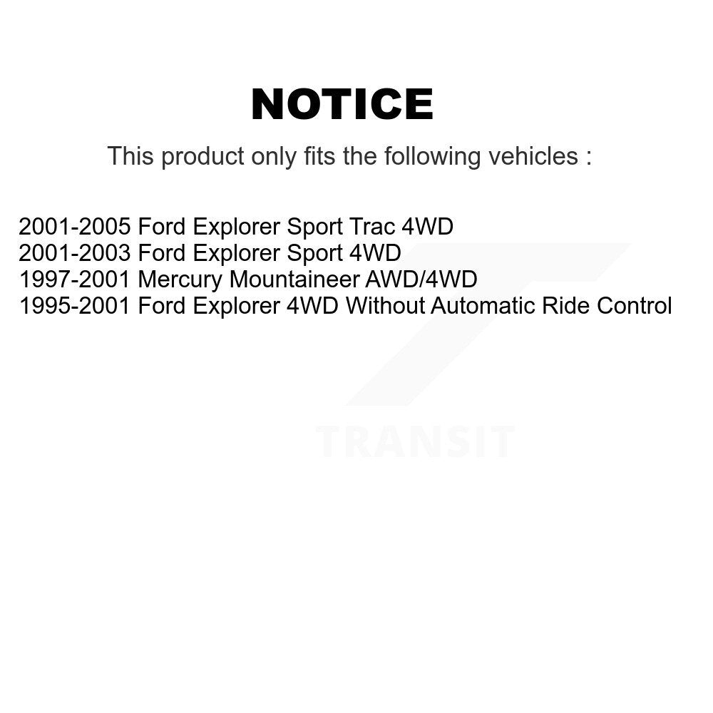 Shock Absorbers Front Rear Kit For Ford Explorer Sport Trac Mercury Mountaineer