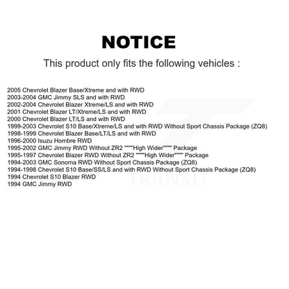 Shock Absorbers Front Rear Kit For Chevrolet GMC S10 Blazer Sonoma Jimmy Isuzu