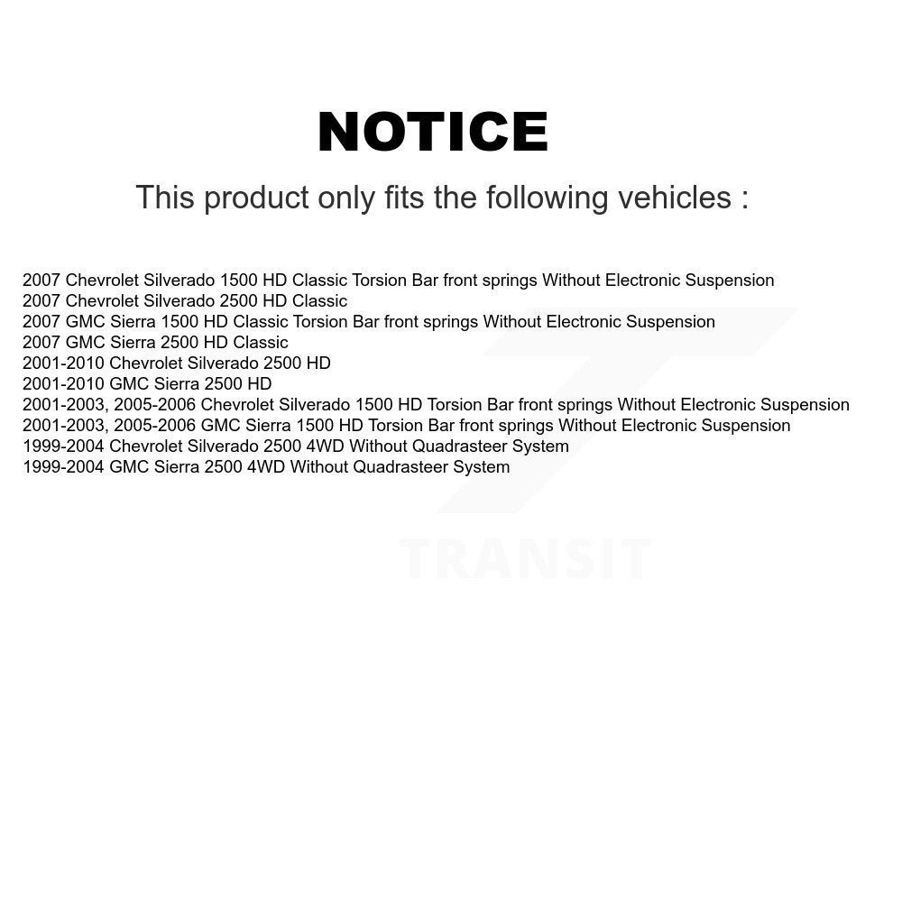 Shock Absorber Front Rear Kit For GMC Chevrolet Sierra 2500 HD Silverado Classic