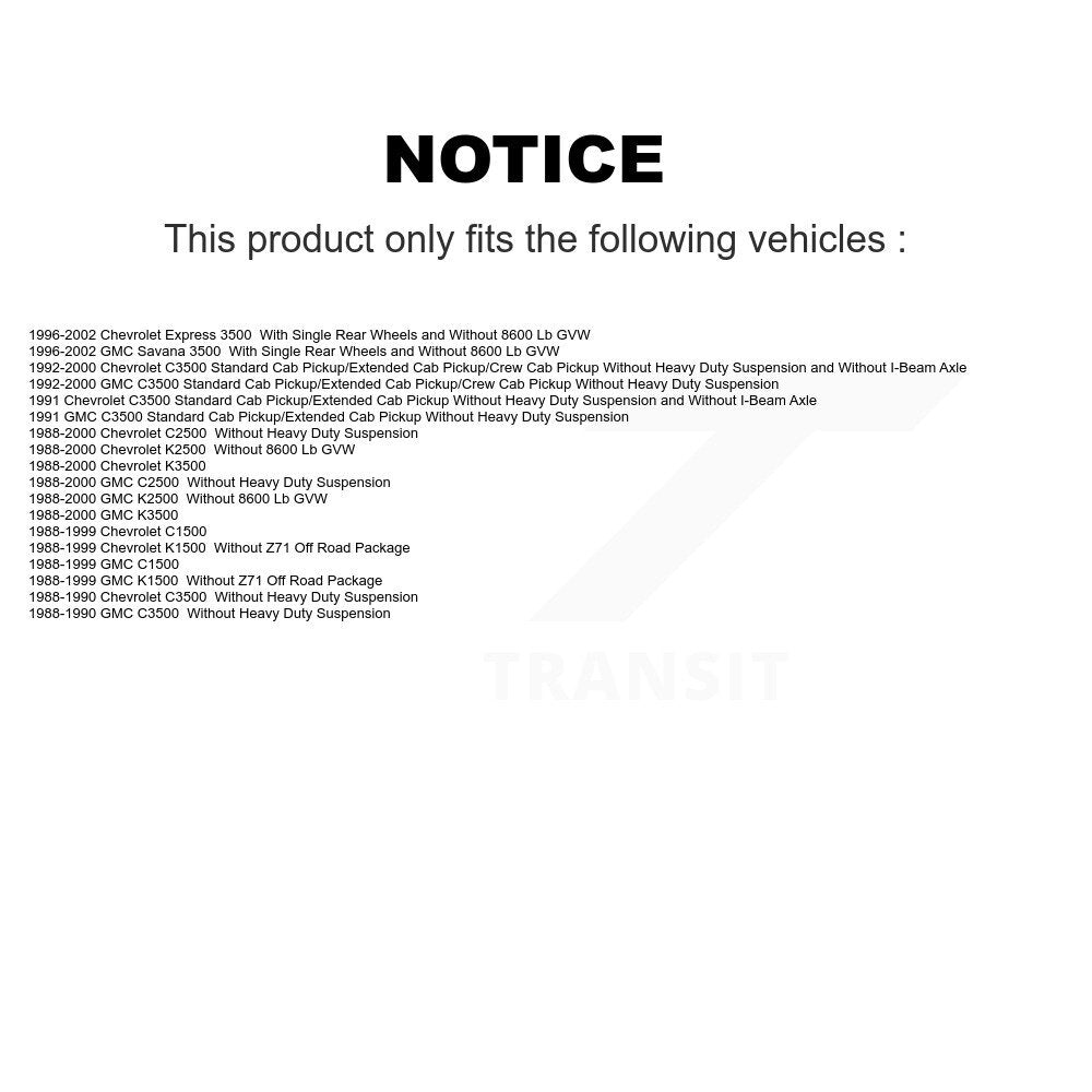 Shock Absorbers Rear Pair For Chevrolet GMC K1500 C1500 K2500 C2500 K3500 C3500