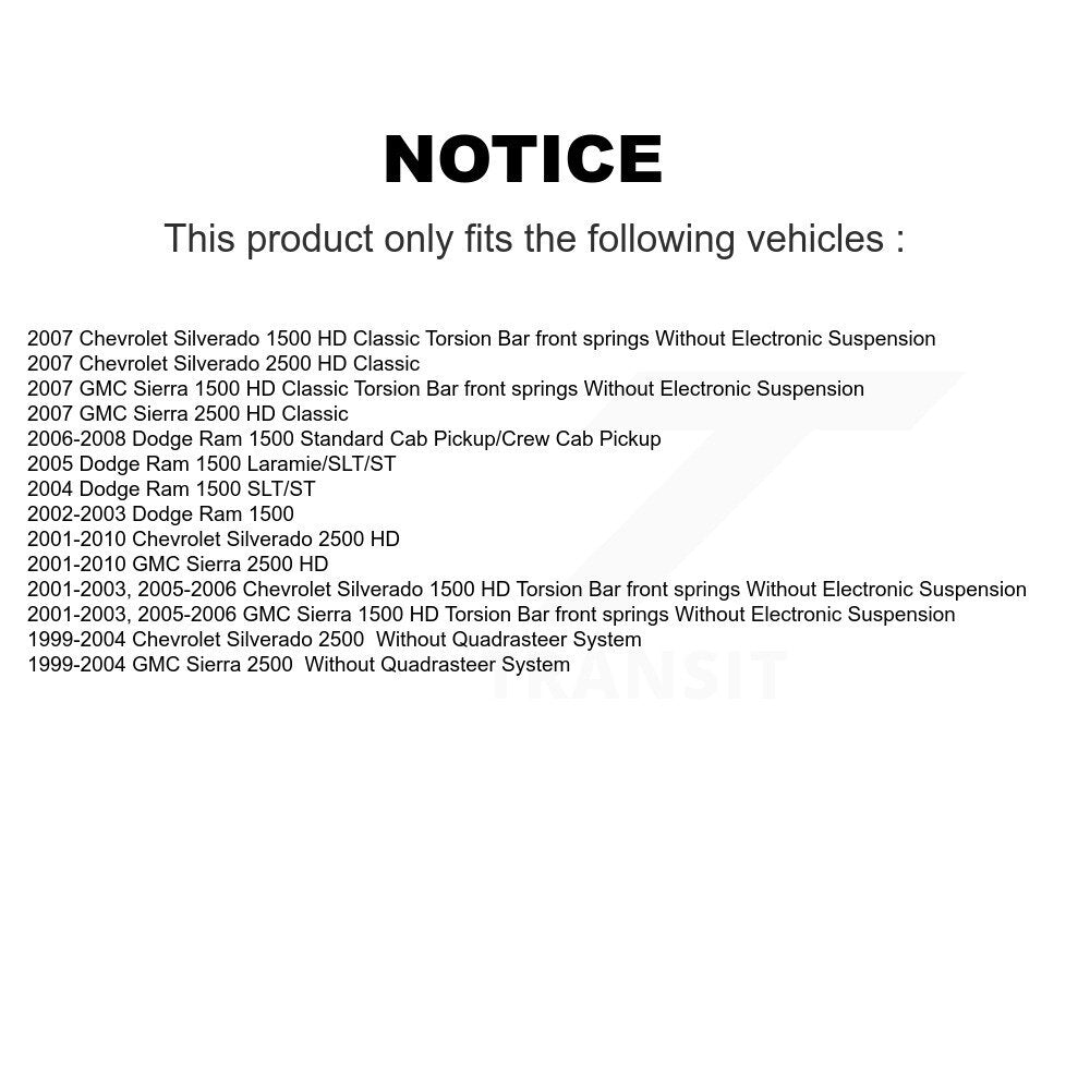 Shock Absorber Rear Pair For GMC Chevrolet Dodge Ram 1500 Sierra 2500 HD Classic
