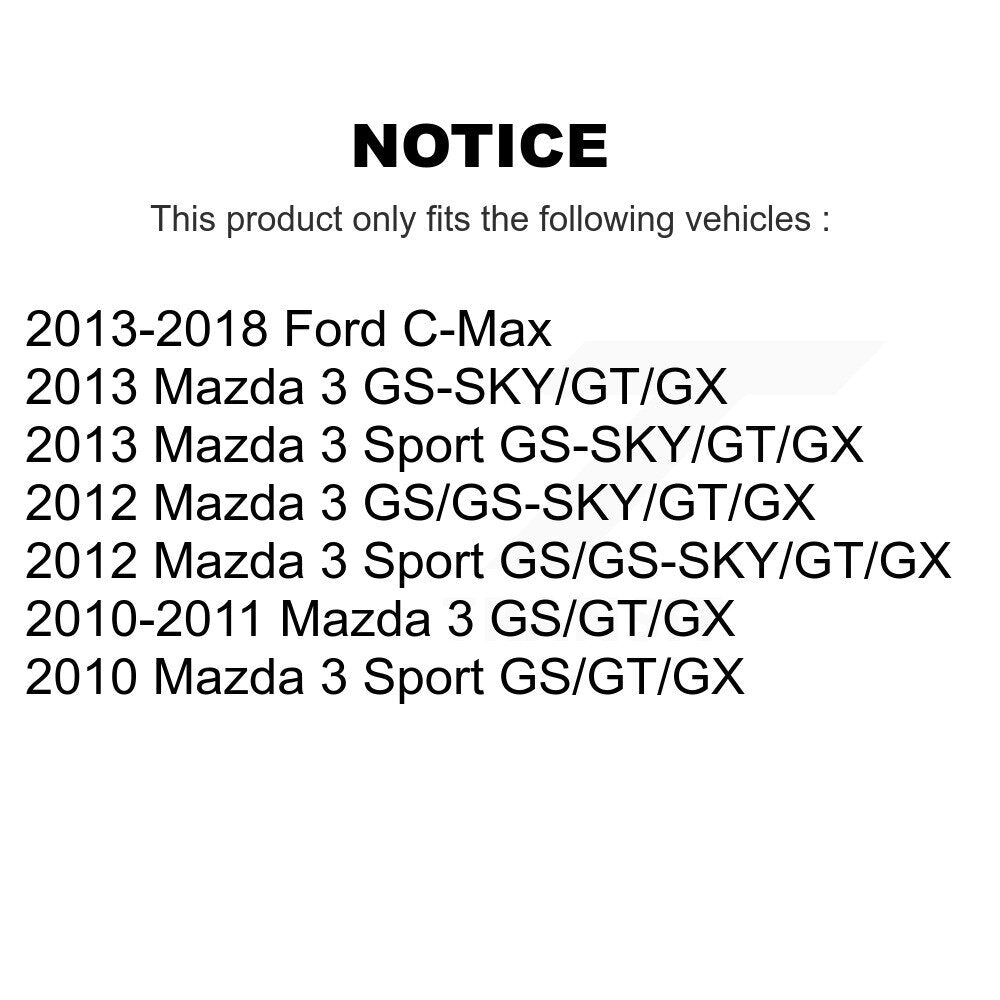 Suspension Shock Absorbers Rear Pair For Mazda 3 Ford C-Max Sport
