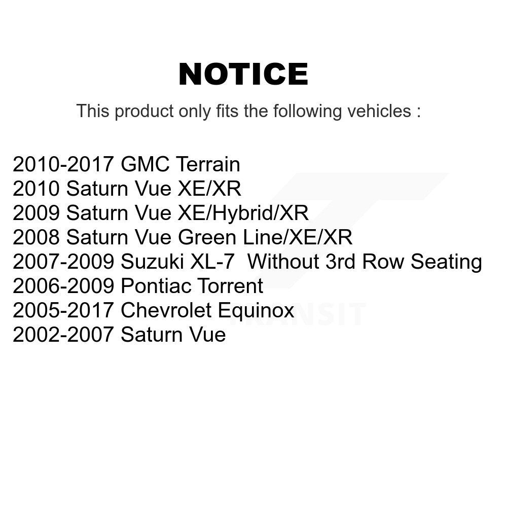 Shock Absorbers Rear Pair For Chevrolet Equinox GMC Terrain Pontiac Torrent Vue