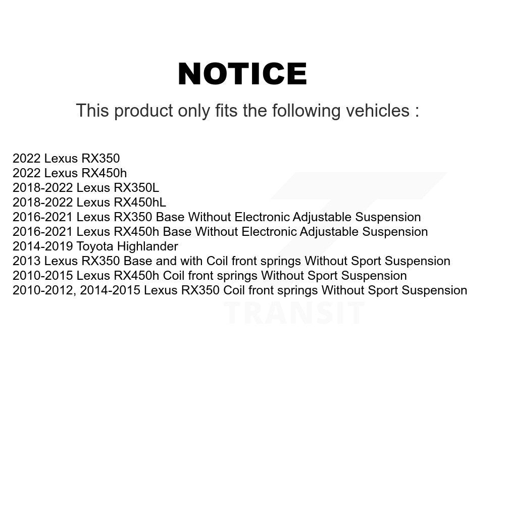 Shock Absorber Rear Pair For Lexus RX350 Toyota Highlander RX450h RX350L RX450hL