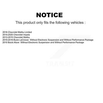 Shock Absorbers Rear Pair For Chevrolet Malibu Impala Buick LaCrosse Limited