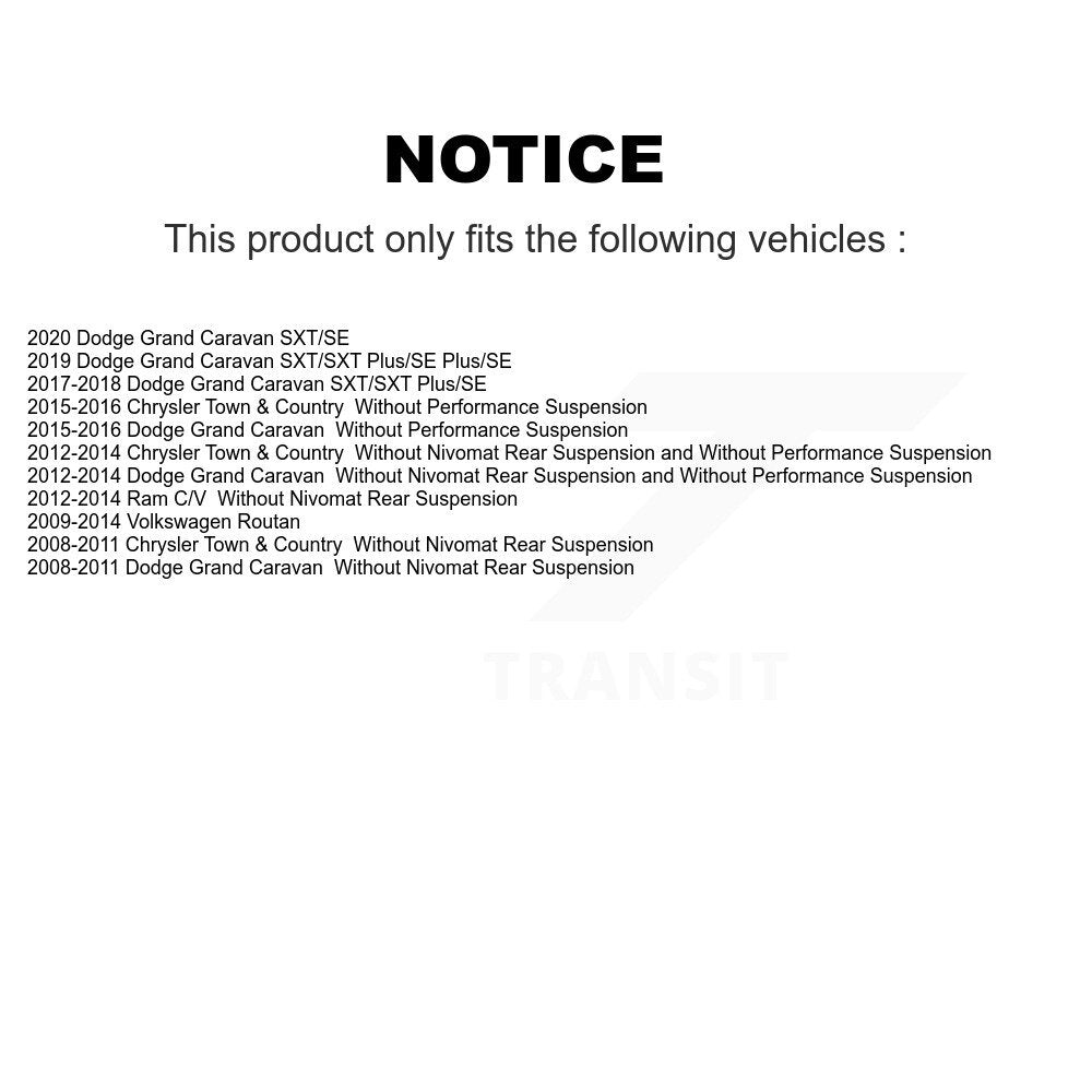 Suspension Struts Front Pair For Dodge Grand Caravan Chrysler Town & Country Ram