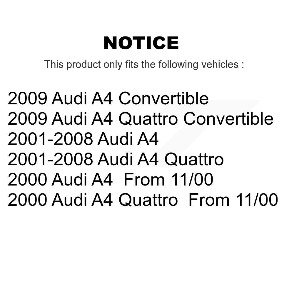 Suspension Struts Front Pair For Audi A4 Quattro
