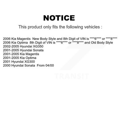 Suspension Struts Rear Pair For Hyundai Sonata Kia Optima XG350 XG300 Magentis