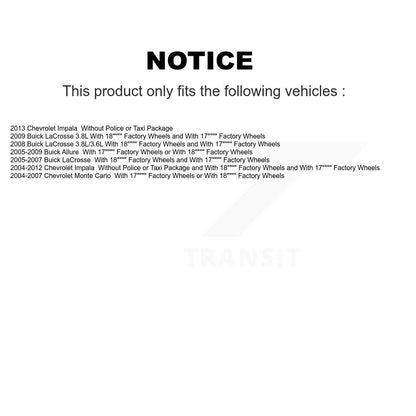 Suspension Strut Front Rear Kit For Chevrolet Impala Buick LaCrosse Allure Monte