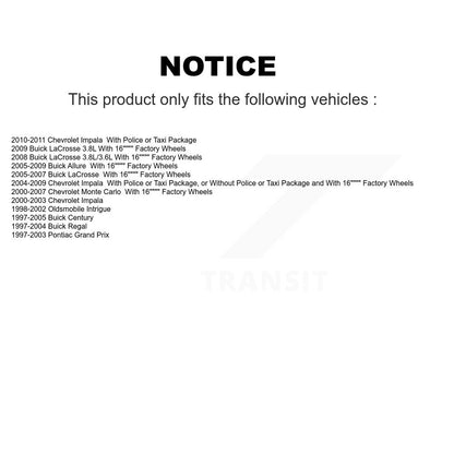 Suspension Strut Front Rear Kit For Chevrolet Impala Buick LaCrosse Century Prix