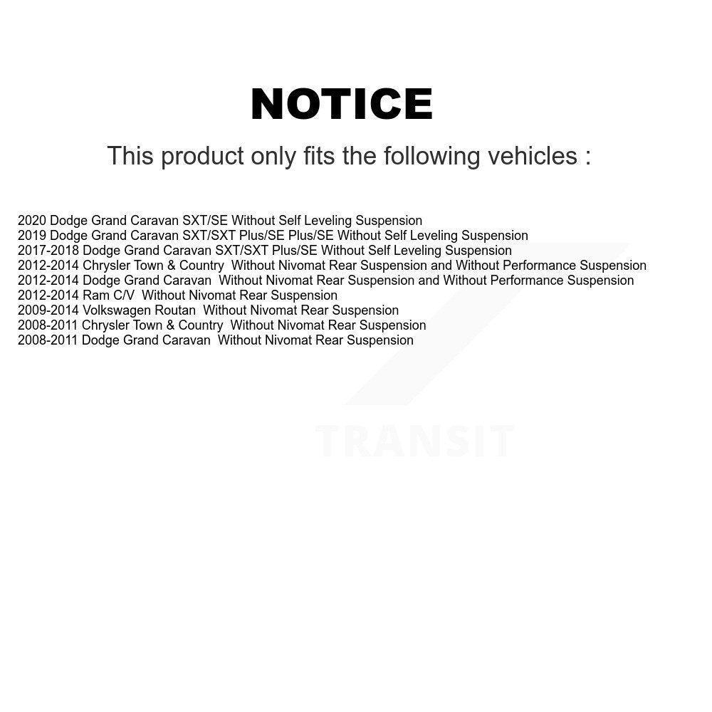 Suspension Struts Front Rear Kit For Dodge Grand Caravan Chrysler Town & Country