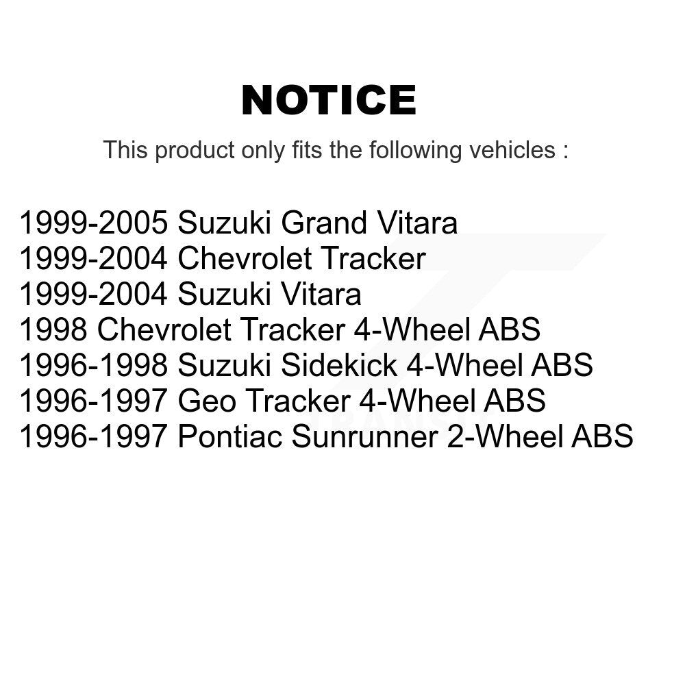 Suspension Struts Shock Absorber Front Rear Kit For Tracker Chevrolet Suzuki Geo
