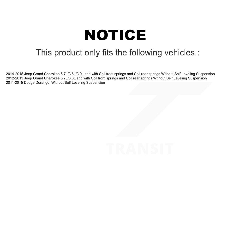 Suspension Struts Front Rear Kit For Jeep Grand Cherokee Dodge Durango