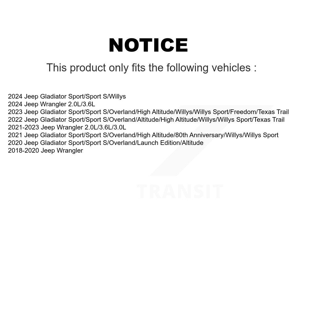 Suspension Shock Absorbers Front Pair For Jeep Wrangler Gladiator