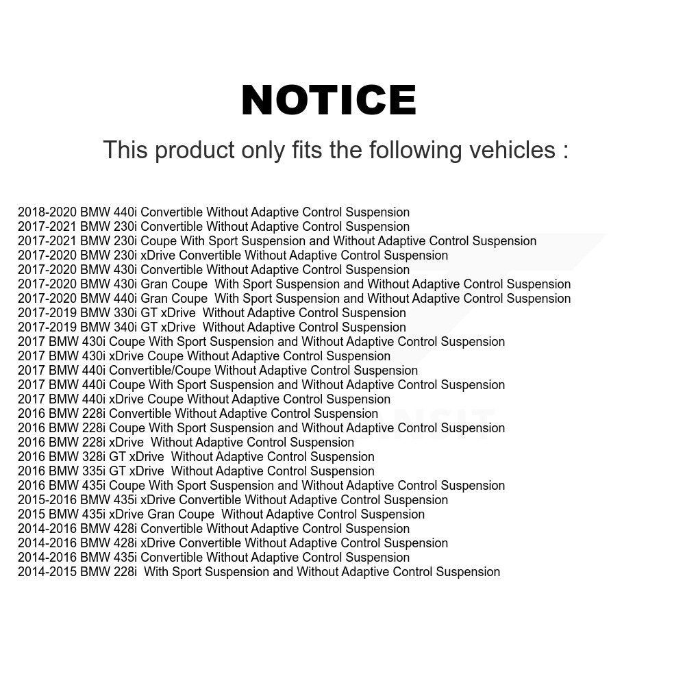 Shock Absorber Rear Pair For BMW 428i xDrive 230i 435i 228i Gran Coupe 430i 440i