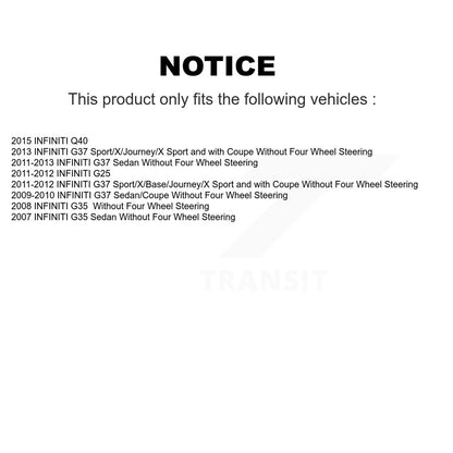 Suspension Shock Absorbers Rear Pair For INFINITI G37 G35 G25 Q40