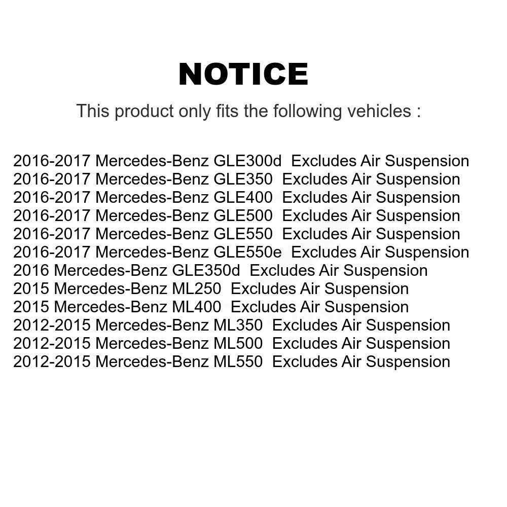 Strut Spring Front Pair For Mercedes-Benz ML350 GLE350 GLE400 ML400 ML550 GLE550