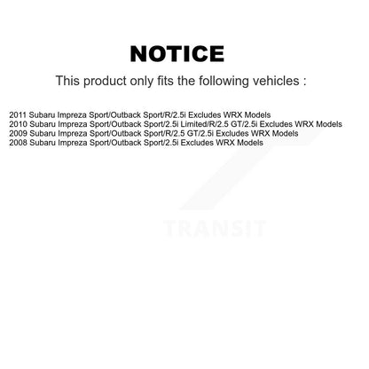 Complete Strut And Coil Spring Front Kit For Subaru Impreza Excludes WRX Models