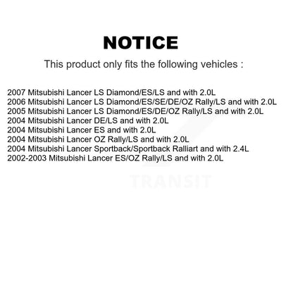 Complete Shocks Strut And Coil Spring Assemblies Rear Pair For Mitsubishi Lancer