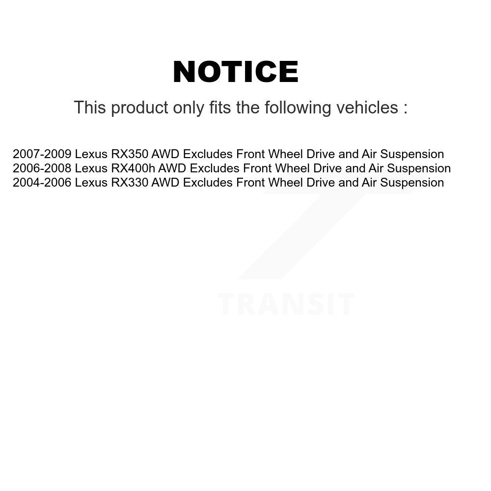 Complete Shocks Strut And Coil Spring Front Kit For Lexus RX350 RX330 RX400h AWD