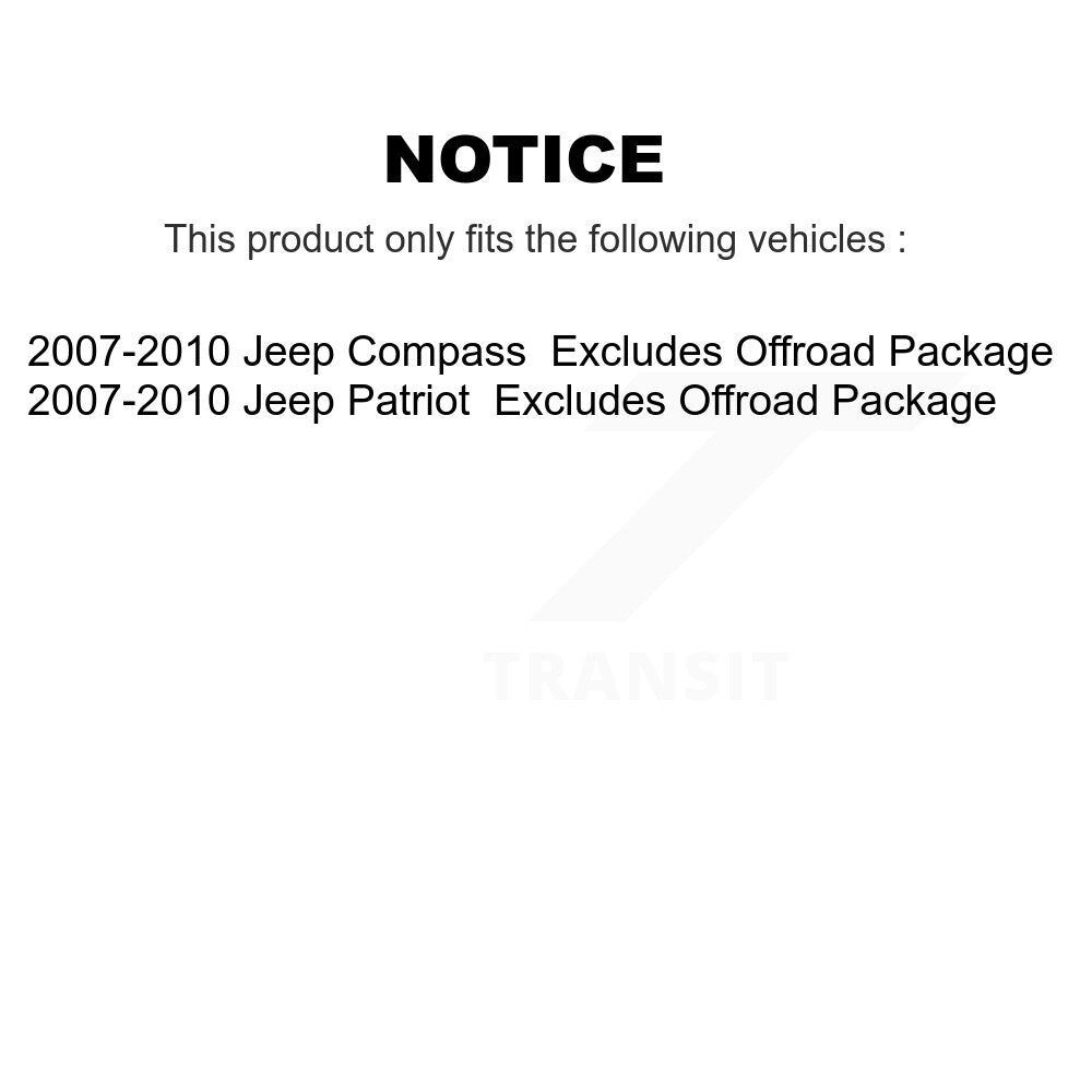 Strut & Spring Front Rear Kit For Jeep Patriot Compass Excludes Offroad Package
