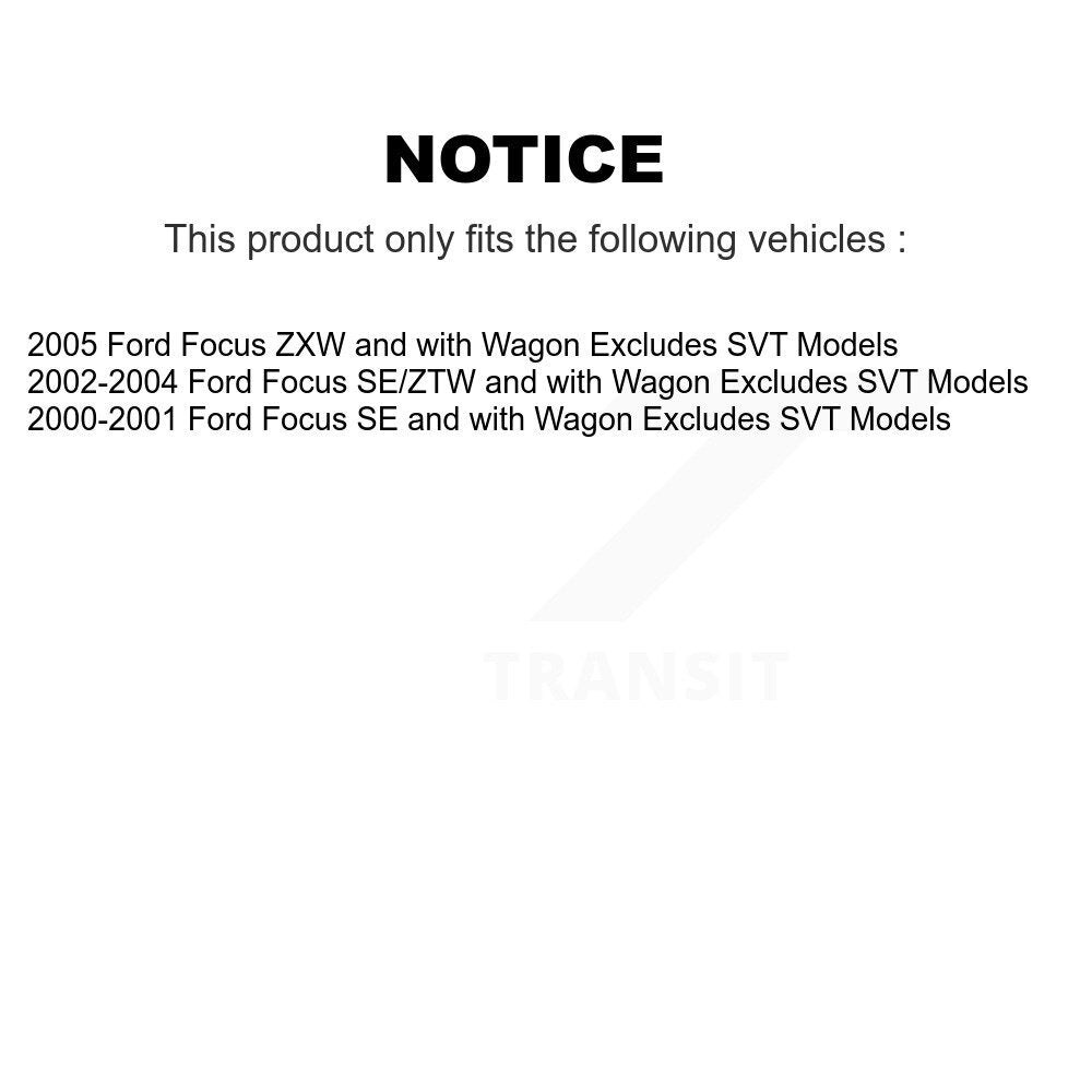 Complete Strut And Coil Spring Front Rear Kit For Ford Focus Excludes SVT Models